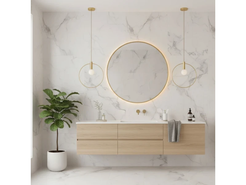 Lampa wisząca BELLA 25- 25 cm, złoty ring Step Into Design