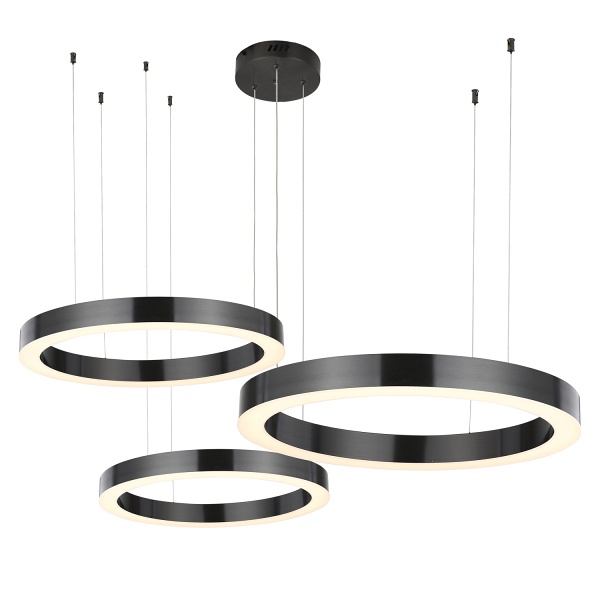 Lampa wisząca CIRCLE 40+60+80 LED tytanowa na 1 podsufitce Step Into Design