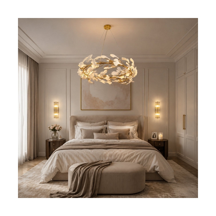 Lampa wisząca BOTANIKA 80cm -złota, G9, regulowana, designerska - Step Into Design
