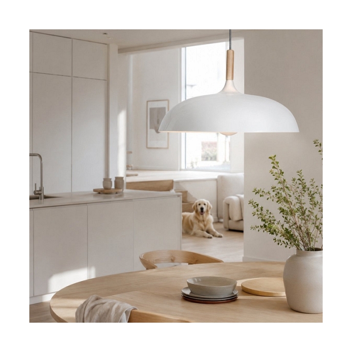 Lampa wisząca SAUCER 45 cm - biała minimalistyczna oprawa do wnętrz nowoczesnych - Step Into Design