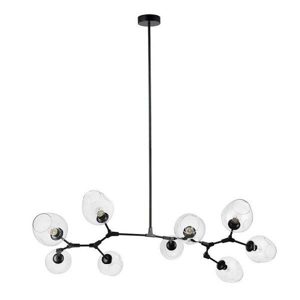 Lampa wisząca MODERN ORCHID-9 transparentno czarna 150 cm Step Into Design