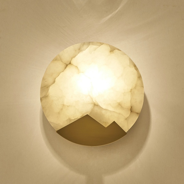 Lampa ścienna MARMO biały marmur i mosiądz 20cm Step Into Design