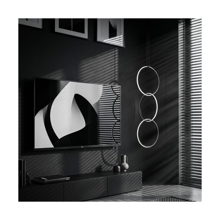 Lampa wisząca COCO 3, 40 cm - LED, czarny minimalistyczny potrójny ring - Step Into Design