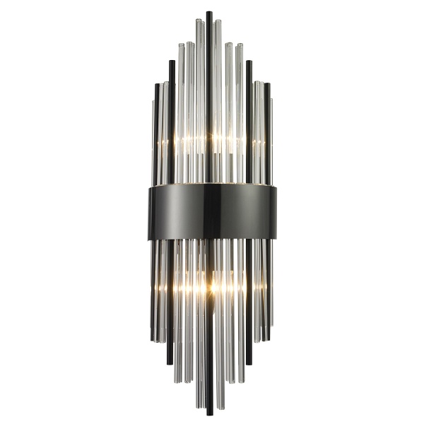 Lampa ścienna DRACO 60cm - kryształowo - czarna, styl glamour Step Into Design
