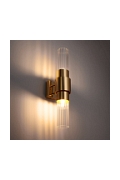 Lampa ścienna GLOW 46 cm - kinkiet złoty, szkło ryflowane - Step Into Design