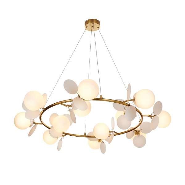 Lampa wisząca CHIC biało złota 105 cm - nowoczesna lampa do salonu Step Into Design