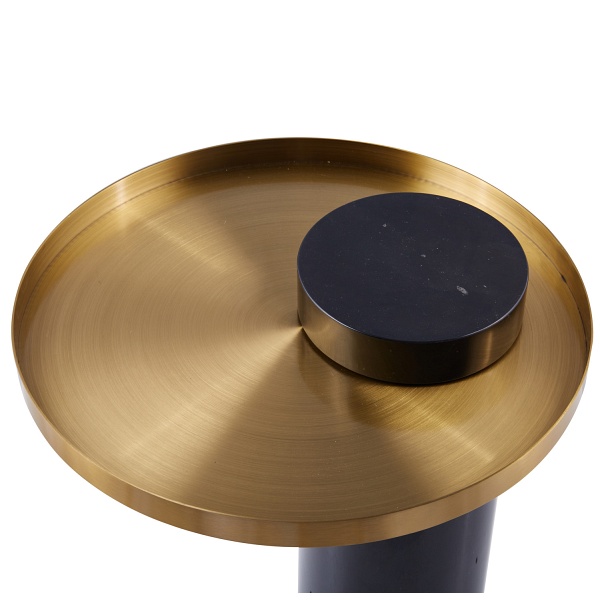 Stolik kawowy COLUMN marmurowy czarno złoty 55 cm Step Into Design