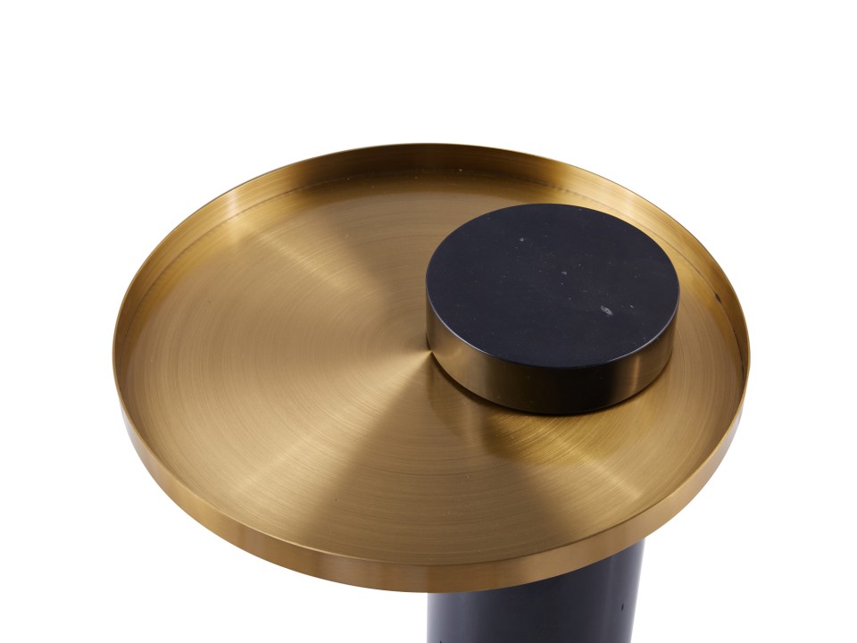 Stolik kawowy COLUMN marmurowy czarno złoty 55 cm Step Into Design