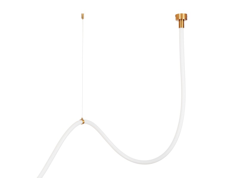 Lampa wisząca SNAKE LED 400 cm - elastyczny przewód LED, 3000K, złote uchwyty Step Into Design