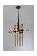 Lampa wisząca QUADRO-12 LED bursztynowe szklane klosze - Step Into Design