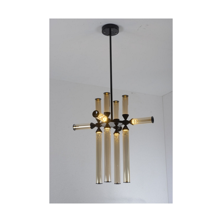 Lampa wisząca QUADRO-12 LED bursztynowe szklane klosze - Step Into Design