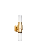 Lampa ścienna GLOW 46 cm - kinkiet złoty, szkło ryflowane - Step Into Design