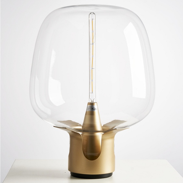 Lampa stołowa FATA transparentno złota 35 *46 cm Step Into Design