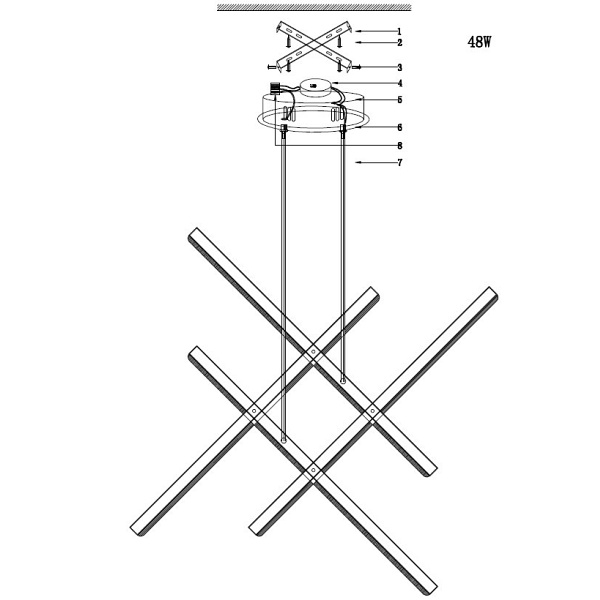 Lampa wisząca CRISS CROSS LED złota 78 cm Step Into Design