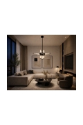 Lampa wisząca QUADRO-12 LED bursztynowe szklane klosze - Step Into Design