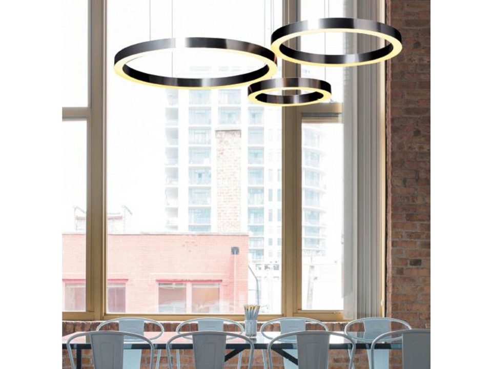 Lampa wisząca CIRCLE 60+80+80 LED nikiel na 1 podsufitce Step Into Design