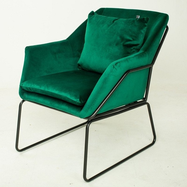 Fotel welurowy FLUENCE ciemna zieleń Step Into Design