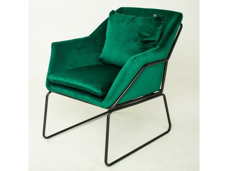 Fotel welurowy FLUENCE ciemna zieleń Step Into Design