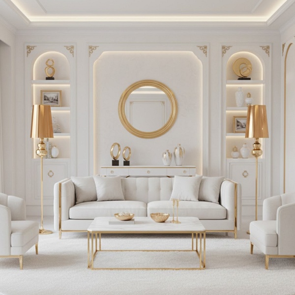 Lampa podłogowa QUEEN - F złota 175 cm Step Into Design