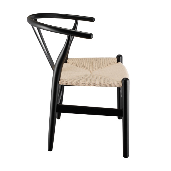 Krzesło BONBON czarno naturalne rattanowo jesionowe Step Into Design