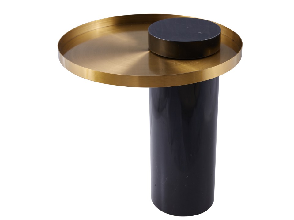 Stolik kawowy COLUMN marmurowy czarno złoty 55 cm Step Into Design