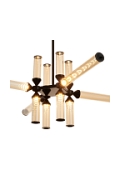 Lampa wisząca QUADRO-12 LED bursztynowe szklane klosze - Step Into Design