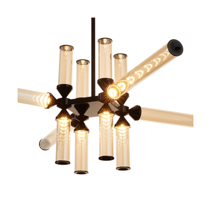 Lampa wisząca QUADRO-12 LED bursztynowe szklane klosze - Step Into Design