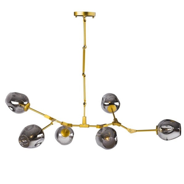 Lampa wisząca MODERN ORCHID-6 złoto szara 130 cm Step Into Design