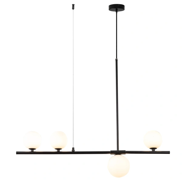 Lampa wisząca MODERNO czarna z białymi kulami 80 cm - do salonu, jadalni i biura Step Into Design