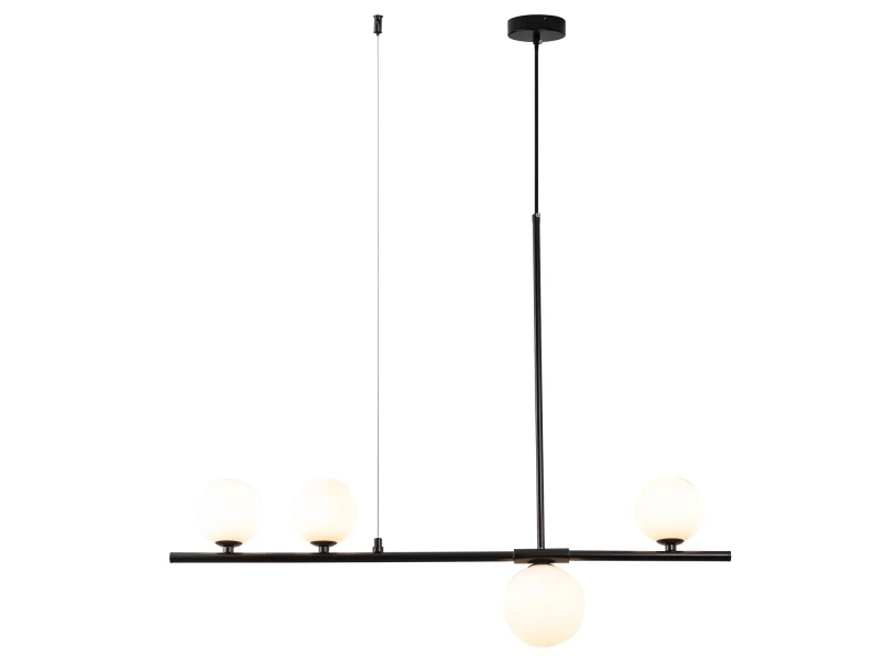 Lampa wisząca MODERNO czarna z białymi kulami 80 cm - do salonu, jadalni i biura Step Into Design