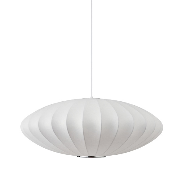 Lampa wisząca SILK FLAT biała 50 cm - nowoczesna i minimalistyczna Step Into Design