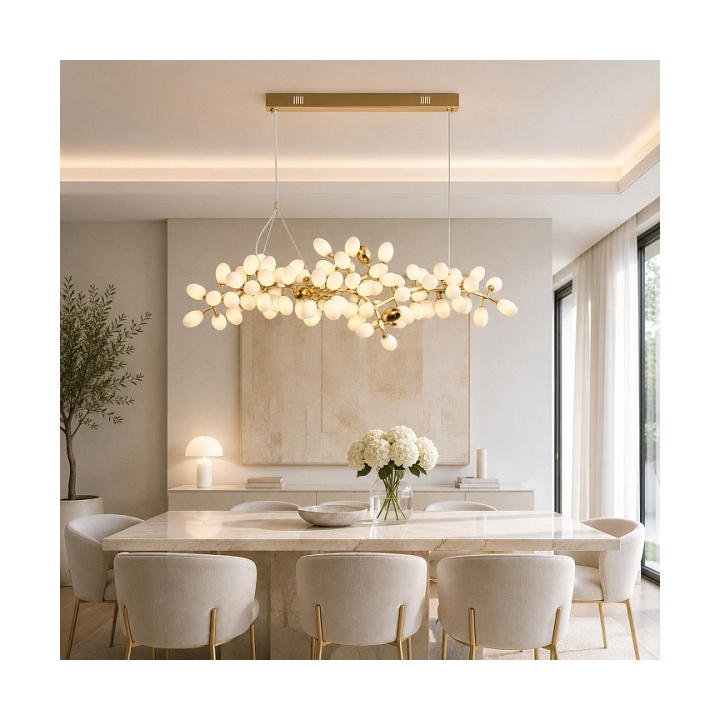 Lampa wisząca VALENTINA 150 cm biało złota - Step Into Design