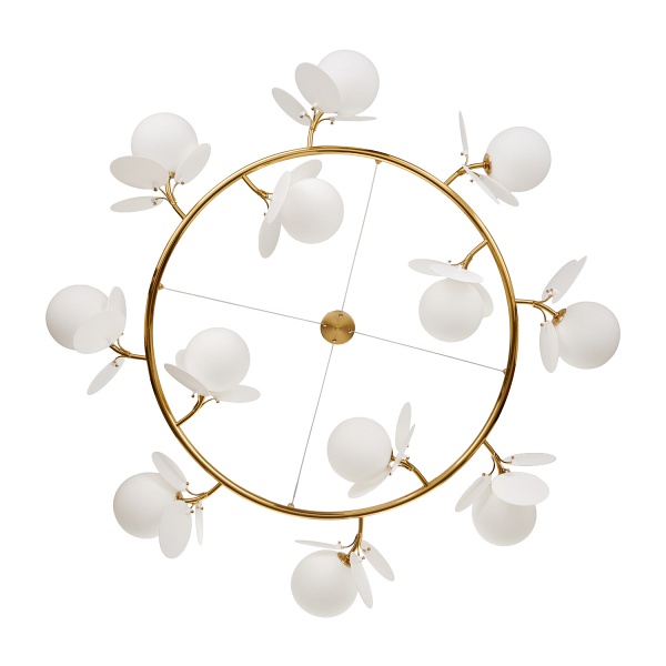 Lampa wisząca CHIC biało złota 105 cm - nowoczesna lampa do salonu Step Into Design