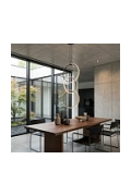 Lampa wisząca COCO 3, 40 cm - LED, czarny minimalistyczny potrójny ring - Step Into Design