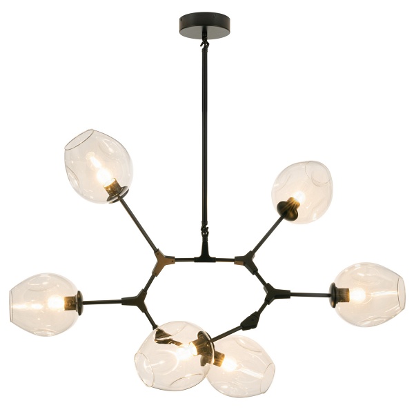 Lampa wisząca MODERN ORCHID-6 bursztynowo czarna 130 cm Step Into Design