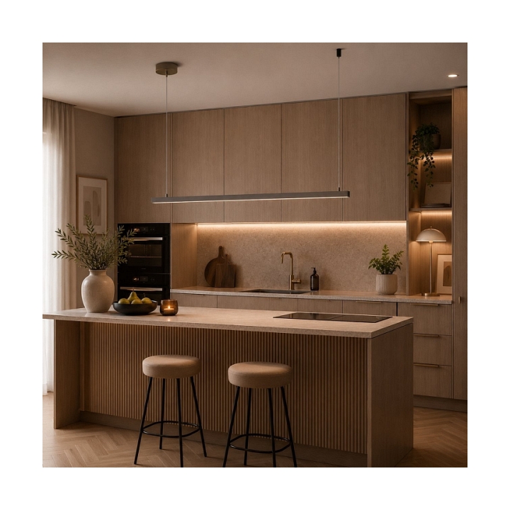 Lampa wisząca BEAM-120 LED - tytanowa oprawa liniowa - Step Into Design