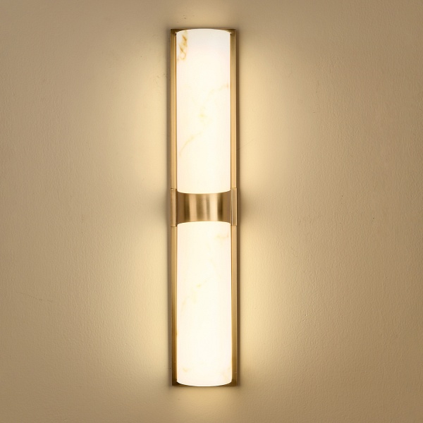 Lampa ścienna MURO LED 66 cm - biały alabaster, złote detale Step Into Design