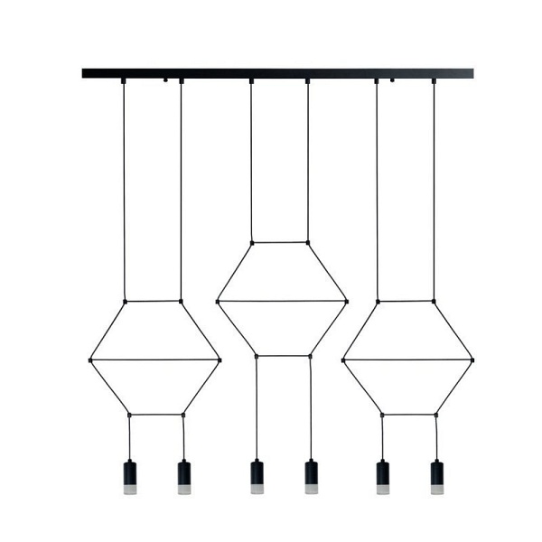 Lampa wisząca LINEA-6 LONG czarna 100 cm Step Into Design