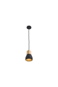 Lampa wisząca CONCRETE 12 cm- czarny beton, drewno - Step Into Design