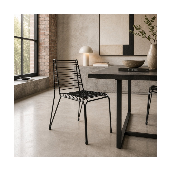 Krzesło IRON metalowe czarne loftowe - Step Into Design