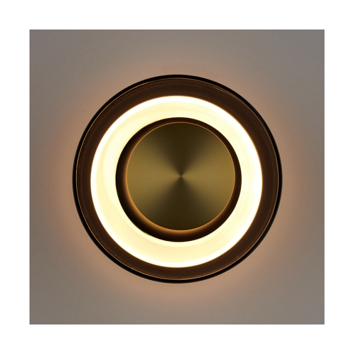 Lampa ścienna DONUT 18 cm - LED, szkło, szaro-złota - Step Into Design