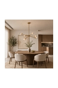 Lampa wisząca COSMIC-6 75 cm - złoty stelaż, transparentne klosze - Step Into Design