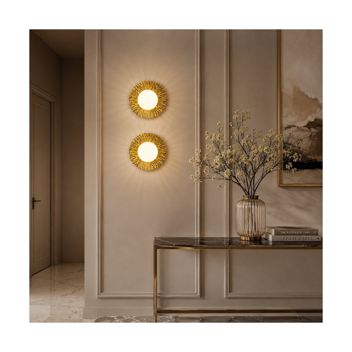 Lampa ścienna SUN S złota 20 cm - Step Into Design
