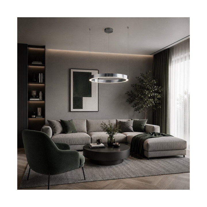 Lampa wisząca CIRCLE 60 - LED, ring nikiel szczotkowany - Step Into Design