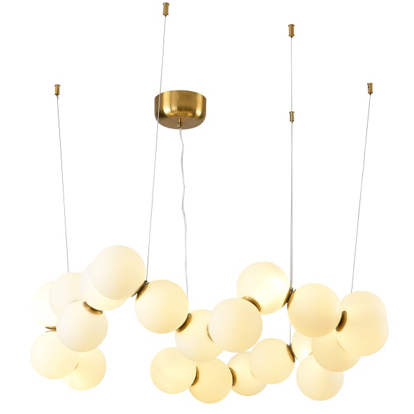 Lampa wisząca CORALLI-80 - LED, biało-mosiężna Step Into Design