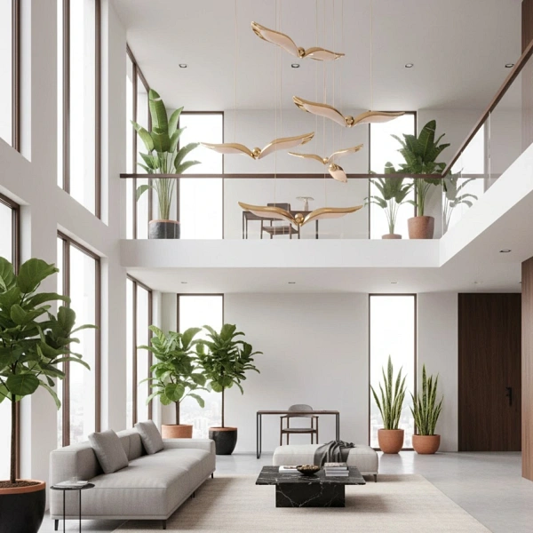 Lampa wisząca GUFO 3 LED różowe złoto 36 cm Step Into Design