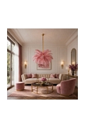 Lampa wisząca EMU 100 cm - pióra różowe - Step Into Design