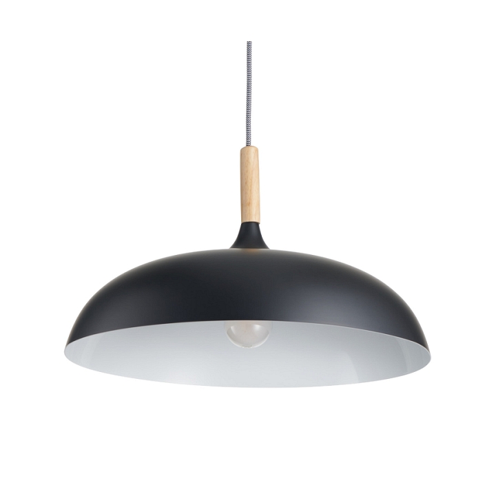 Lampa wisząca SAUCER 45 cm - czarna minimalistyczna oprawa do wnętrz nowoczesnych - Step Into Design