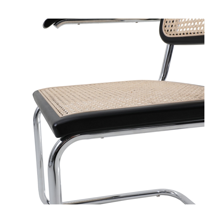 Krzesło VIENNA rattanowo czarne z podłokietnikami - Step Into Design