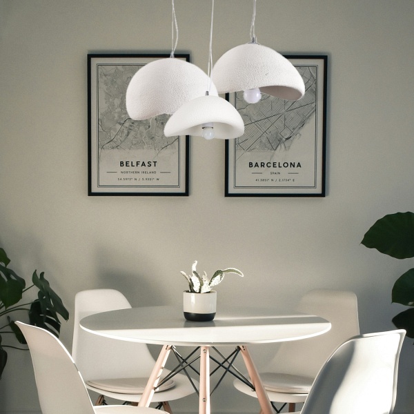Lampa wisząca STONE 40 cm - biała Step Into Design